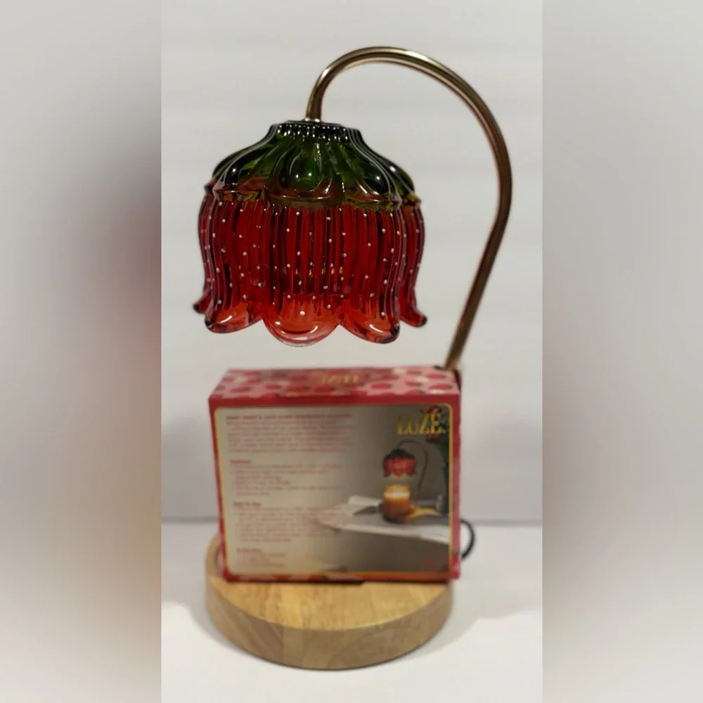 HTF Luze Strawberry Themed Candle Warmer Lamp With Timer - Viral